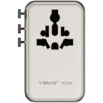 Momax UA23UKL 1-WORLD² 100W 雙 AC 四 USB GaN 全球轉換 插座  (鈦色)